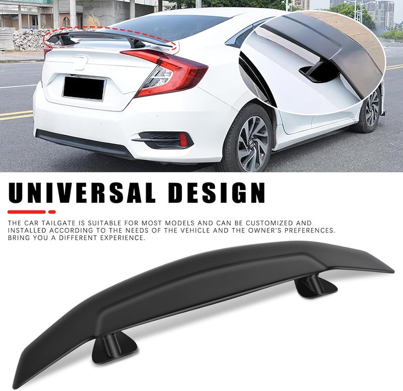 JMTBNO 46Inch Universal Rear Spoiler, Black Sport Style Racing Spoiler Truck Wing Lightweight,Rear Trunk Spoiler Wing Lid Tail Deck Spoiler Fit for Sedan Coupe Hatchback - Image 3